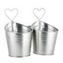 Personalised Twin Heart Garden Bucket Planters, thumbnail 2 of 10