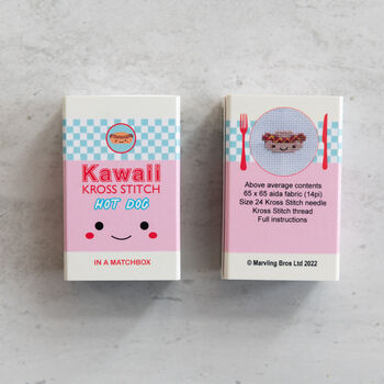 Kawaii Hot Dog Mini Cross Stitch Kit, 5 of 7