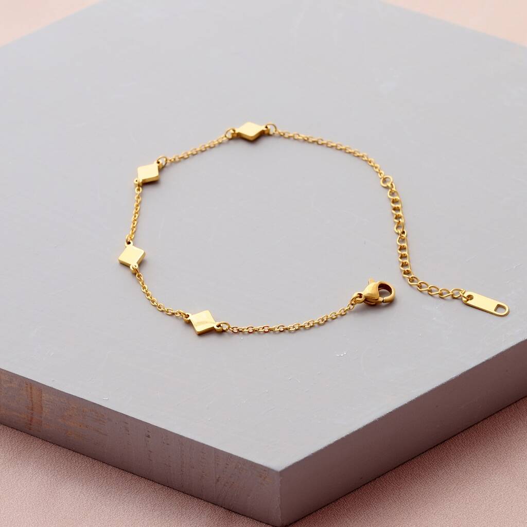 Gold Vermeil Diamond Tags Bracelet By Attic | notonthehighstreet.com