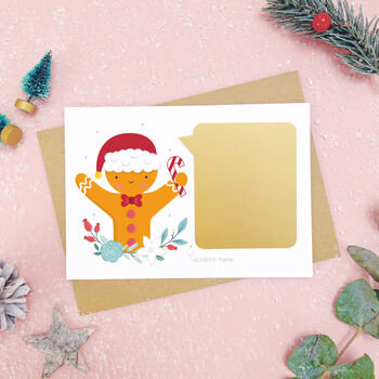 Personalised Gingerbread Man Christmas Scratch Card, 5 of 10