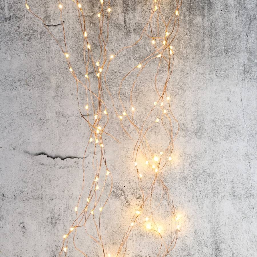 copper wire waterfall string lights 320 led by lisa angel homeware ...