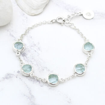 Aquamarine Silver Bracelet, Pendant And Earrings Set, 7 of 7