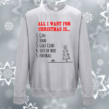 All I Want For Christmas List Adult And Kids Jumper, 5 of 6