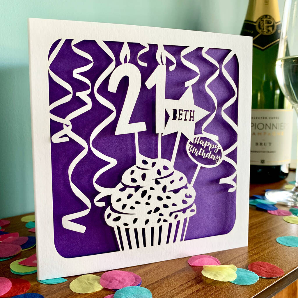 Personalised Cupcake 21st Birthday Card, 1 of 4