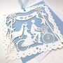 Bicycle Made For Two Laser Cut Wedding Card, thumbnail 5 of 6