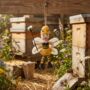 Handmade Felt Bumblebee Fairy Hanging Decoration, thumbnail 2 of 3