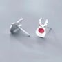 Sterling Silver Christmas Rudolph Earrings, thumbnail 1 of 7