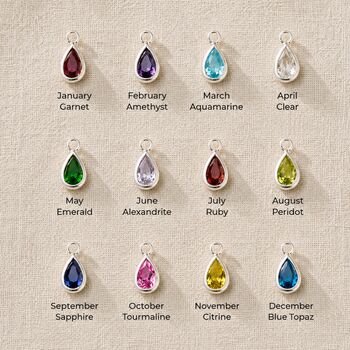 Personalised Teardrop Birthstone Silver Necklace, 6 of 12