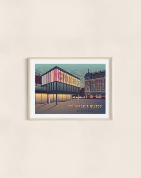 Crucible Theatre Sheffield Travel Poster Art Print, 3 of 8