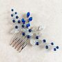 Silver Leaf And Blue Pearl Hair Comb, thumbnail 8 of 8