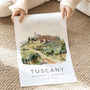 Italy Travel Poster Of Tuscany Vineyard, thumbnail 2 of 7