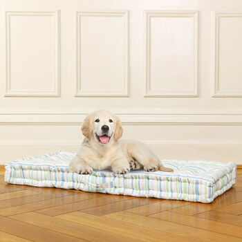 Tenby Stripe Padded Cotton Dog Bed, 3 of 11