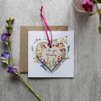 Happy Mother's Day Personalised Card And Wooden Heart, 5 of 6