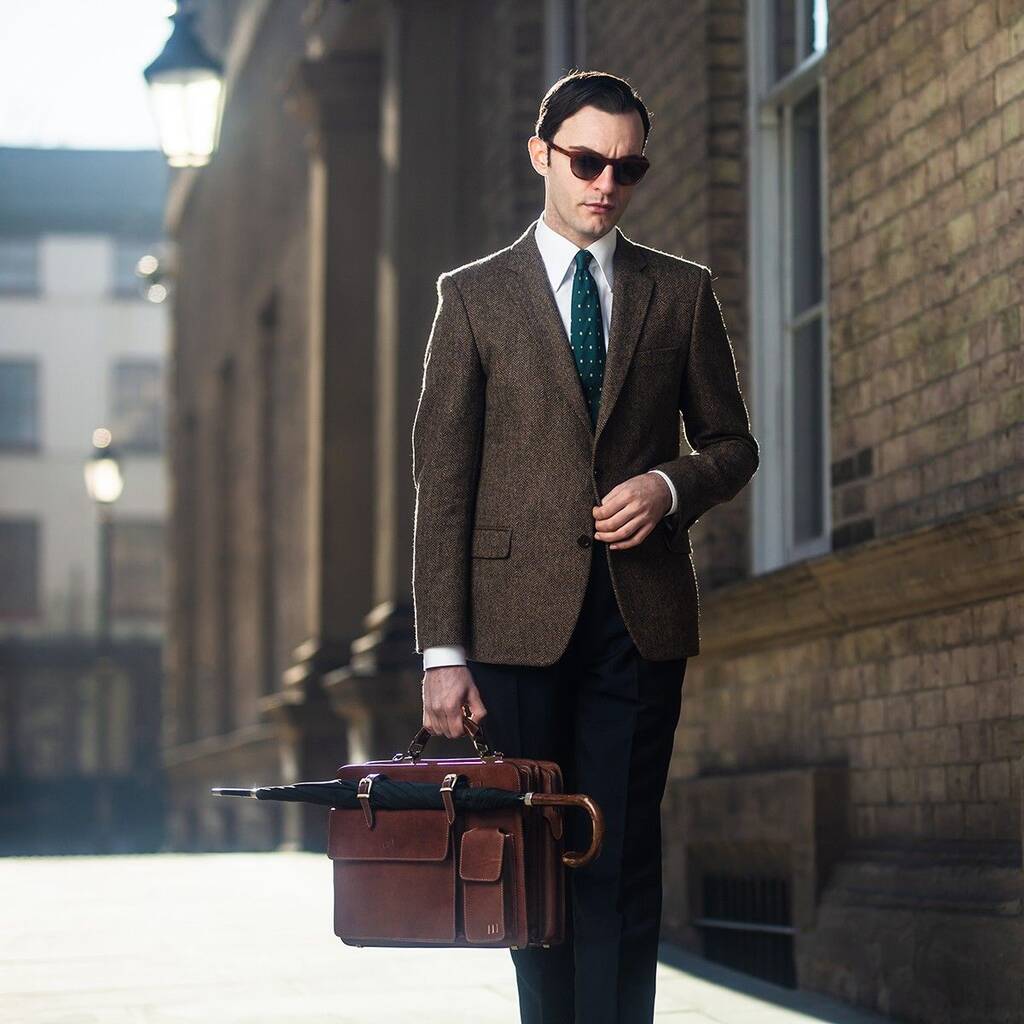 Personalised Briefcase With Umbrella Straps 'Alanzo' By Maxwell-Scott