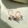 Sun Earrings With Black Enamel Star Drop, thumbnail 3 of 7