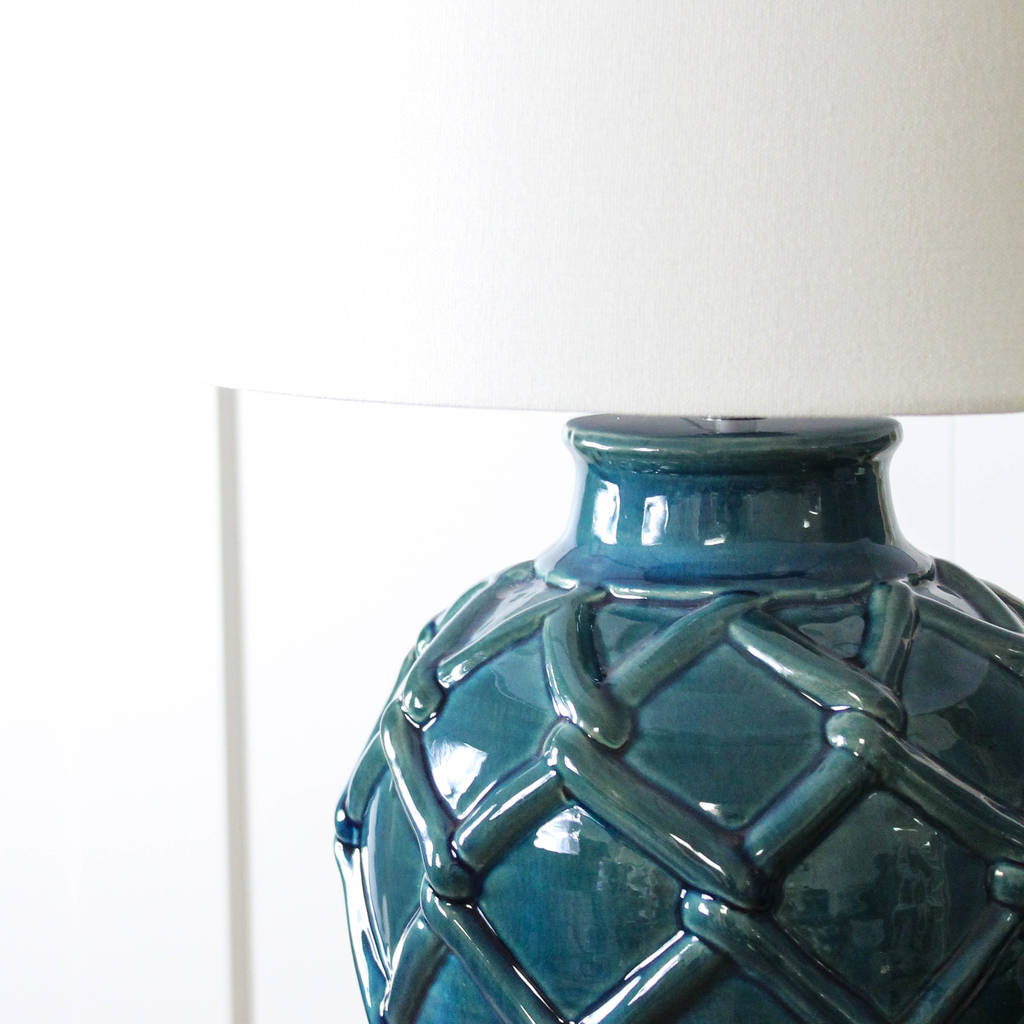 Blue Ceramic Textured Lamp By Marquis & Dawe