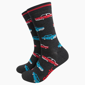 Classic Sports Cars Vehicles Men's Bamboo Socks Gift Box, 3 of 4