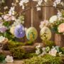 Handmade Felt Easter Eggs Set Hanging Decorations, thumbnail 1 of 3