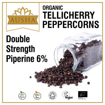 Ausha Organic Tellicherry Peppercorns 500g, 9 of 12