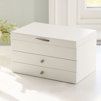 White Wooden Jewellery Box, 4 of 6