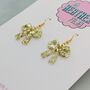 Ribbon Bow Mini Glitter Resin Earrings, thumbnail 6 of 12