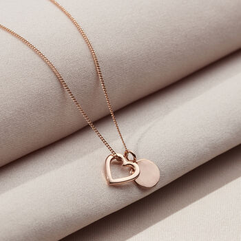 9ct Gold Heart And Tag Necklace, 2 of 6