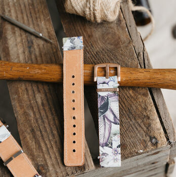 'Paradise' Leather Smartwatch Strap; Handmade Band, 7 of 9