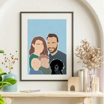 Custom Faceless Colour Block Family Friends Portrait, 5 of 11