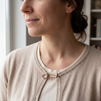 Handmade Copper Safety Pin Brooch, 3 of 11
