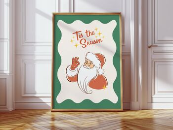 Tis The Season Santa Christmas Wall Art Print, 5 of 6