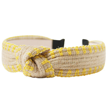 Raffia Knot Hairband With Contrasting Topstitching, 6 of 12