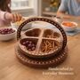 Wooden Four Section Heart Snack Tray With Handle, thumbnail 2 of 7