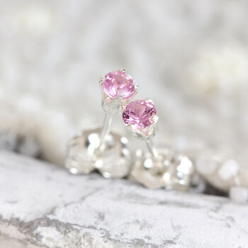 Pink Sapphire Earrings In Silver Or Gold, 9 of 12