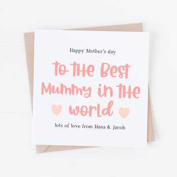 Personalised Best Mum Or Mummy Mother's Day Card, 2 of 2