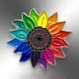 Rainbow Sunflower Enamel Lapel Pin Badge, Botanical Floral Brooch, Lgbtqia+ Awareness, Jewellery Gifts, thumbnail 3 of 8