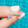 Sterling Silver Dog Stud Earrings, thumbnail 1 of 3