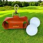 Personalised Tan Leather Golf Ball Caddy, thumbnail 10 of 10