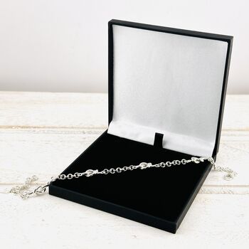 Friendship Knot Sterling Silver Chain Bracelet, 5 of 9