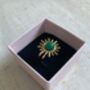 Gold Adjustable Sun Ring Emerald Green, thumbnail 5 of 6