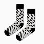 Two Sided Designer Cotton Socks In Black And Off White, thumbnail 3 of 8