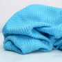 Turquoise Blue Cashmere Scarf, thumbnail 3 of 4