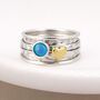Personalised Sterling Silver Heart And Opal Spinner Ring – 10mm, thumbnail 1 of 6