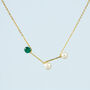 Gold Colour Sterling Silver Pearl And Green Bead Necklace, thumbnail 1 of 4