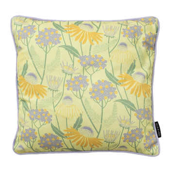Echinacea Yellow Floral Patterned Cotton Cushion, 2 of 5