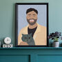 Custom Dad Pet Portrait Dog Cat Gift Print, thumbnail 3 of 8