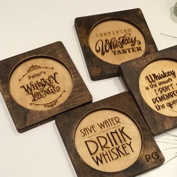 Whiskey Barrel Coasters, Bar Coasters Set Of Two, 4 of 6