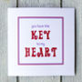Personalised Key To My Heart Greetings Card, thumbnail 2 of 2