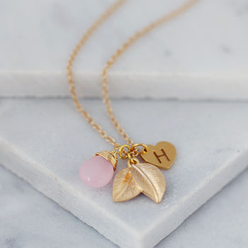 Personalised Leaf Cluster Necklace, 3 of 4