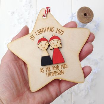 Personalised First Christmas As Mr And Mrs Decoration, 4 of 5