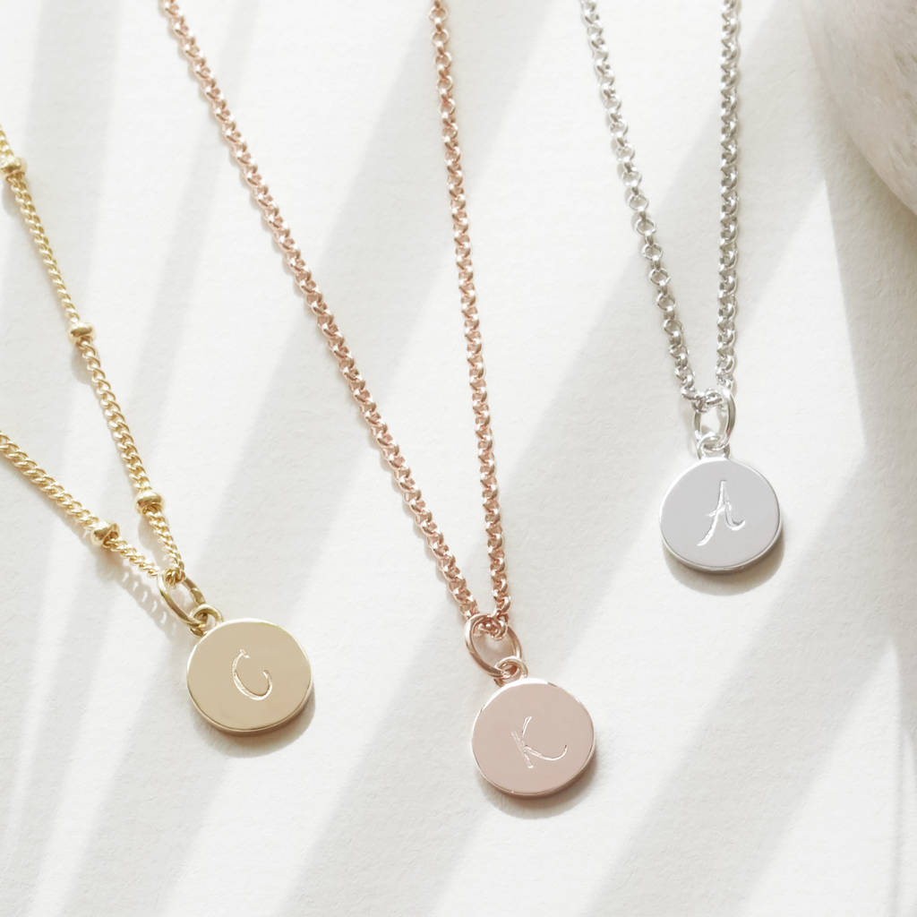 Mini Personalised Disc Pendant By Muru | notonthehighstreet.com